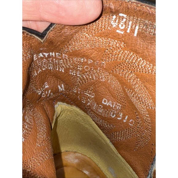 Dan Post Cowboy Ankle Boot Black  Leather Registered Size 8 1/2 Western - Picture 9 of 16